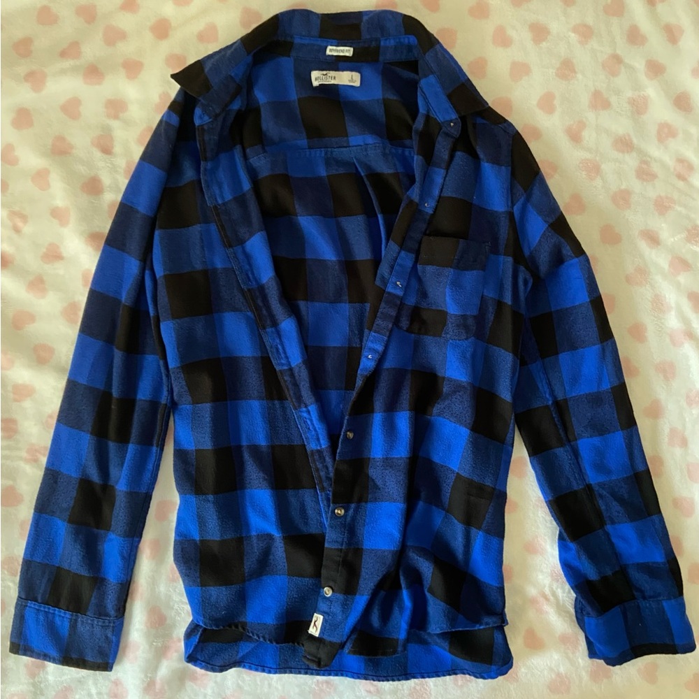 royal blue and black boyfriend flannel